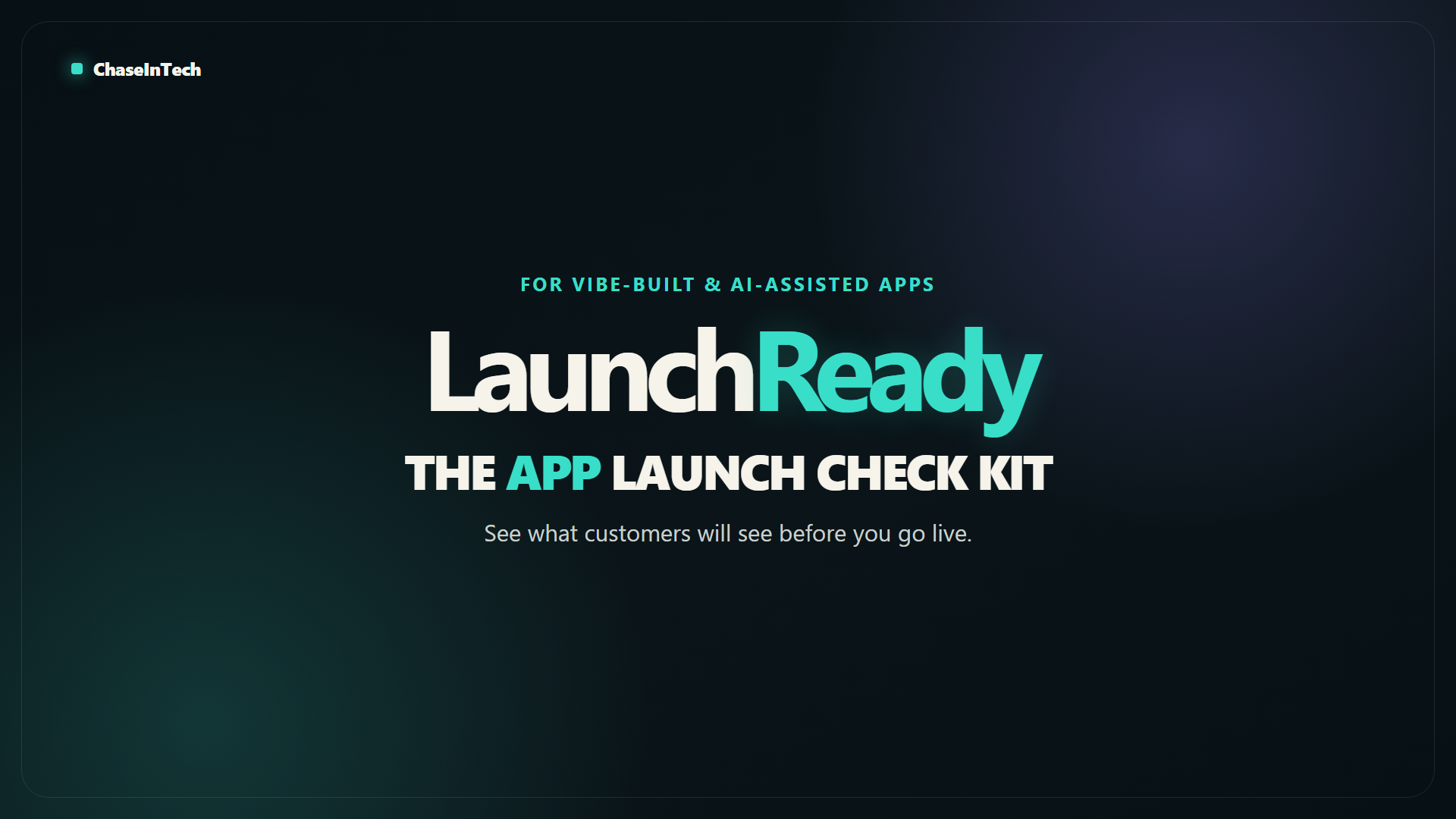 LaunchReady, The App Launch Check Kit, commercial cover