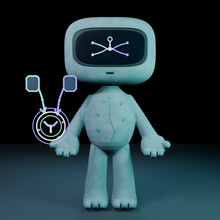 Chaser Agent in the Compiling visual state with two evidence streams joining in a detached projection