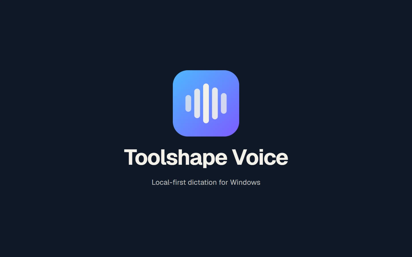 The historical Voice build mark: a waveform in a blue-to-violet rounded square above the former product label