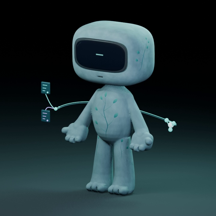 Chaser Agent ready at rest in its 3D state view
